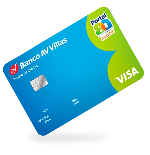 Tarjeta de crédito Visa Centro Comercial Portal 80 Banco AV Villas