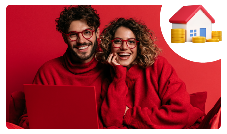 pareja lee los beneficios de usar un credito hipotecario