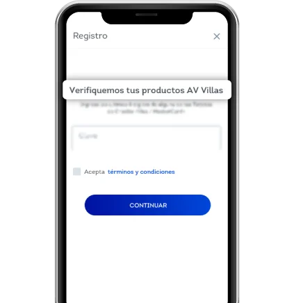 Registro AV Villas en la app paso 2