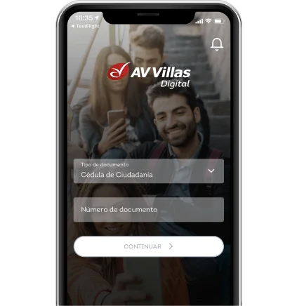 Registro AV Villas en la app