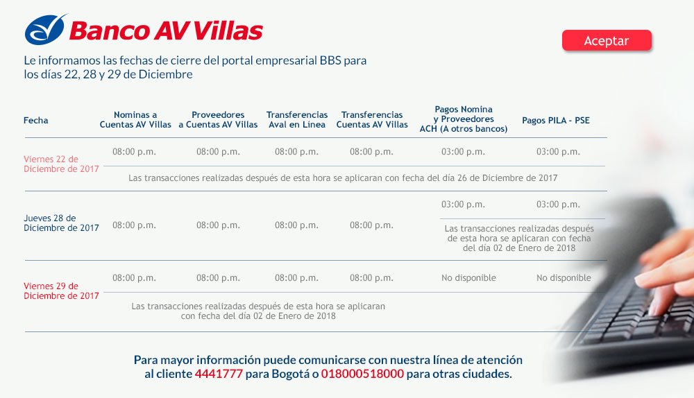 Banco AV Villas - pagos